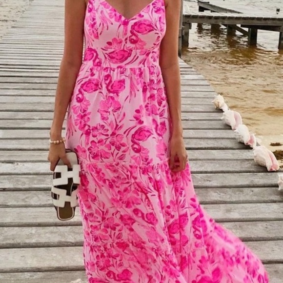 Lilly Pulitzer | Dresses | Lilly Pulitzer Melody Maxi Dress Hot Pink Formal  Dress | Poshmark
